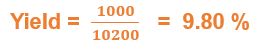 Formula for bond yield