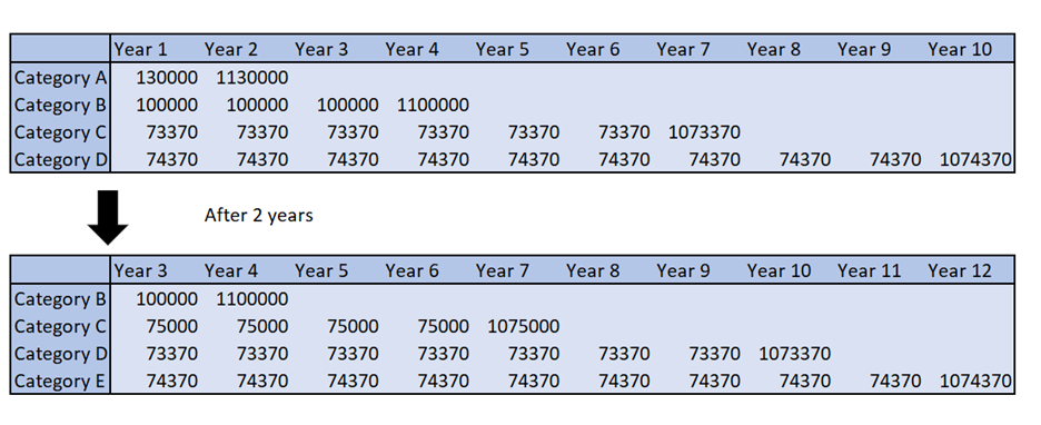 CASH FLOWS FROM THE LADDER