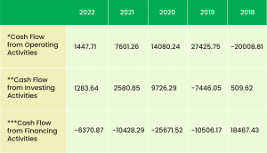 Cash flow last 5 years of IBHFL NCD IPO