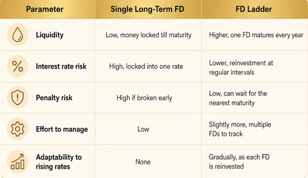 FD Ladder vs Single Long-Term FD