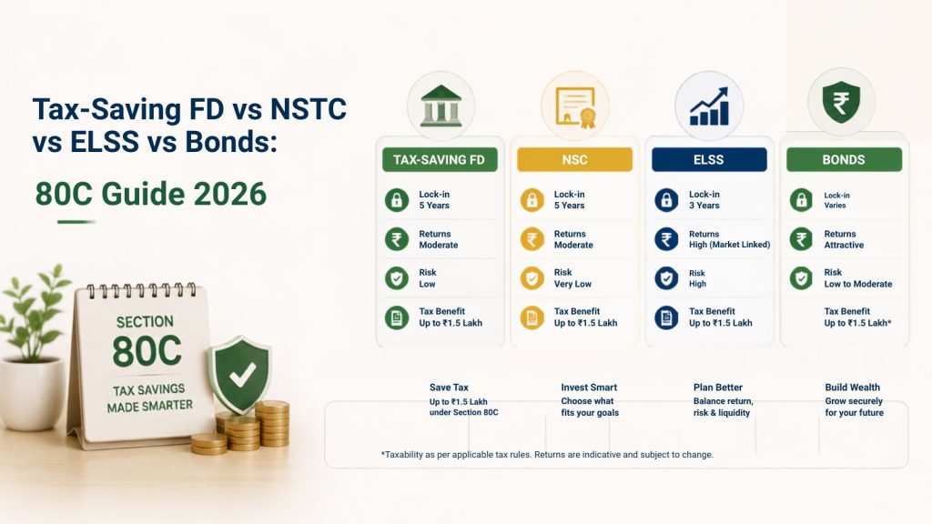 Tax Saving FD vs NSTC vs ELSS vs Bonds